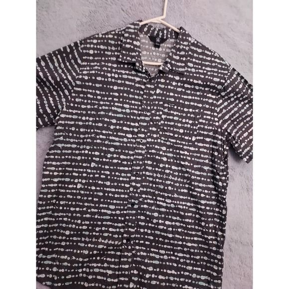 Volcom Shirt Mens 2XL XXL Geometric Gray Green Outdoor Surfer Skater Abstract - Picture 1 of 10